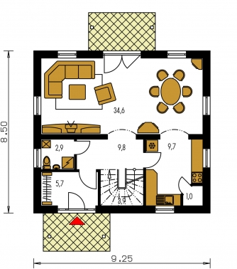 Floor plan of ground floor - KOMPAKT 40